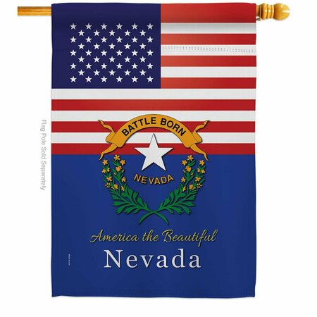 GUARDERIA 28 x 40 in. USA Nevada American State Vertical House Flag with Dbl-Sided  Banner Garden Yard Gift GU3904730